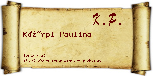 Kárpi Paulina névjegykártya